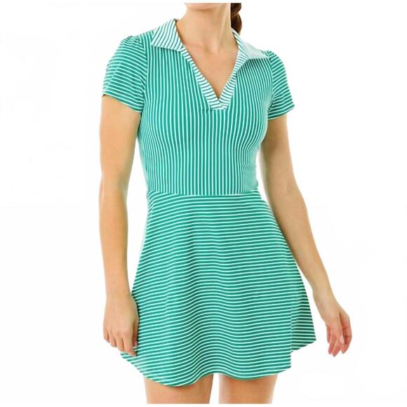 NEW ADDISON BAY cricket dress in greenbrier stripe super white